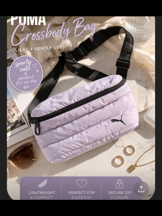 Puma Handbags - PUMA Light Lilac Quilted Crossbody Bag